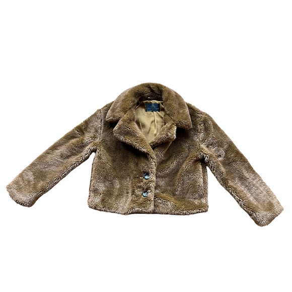 Free People Faux Fur Oversized Jacket Size Medium Brown - Picture 9 of 13